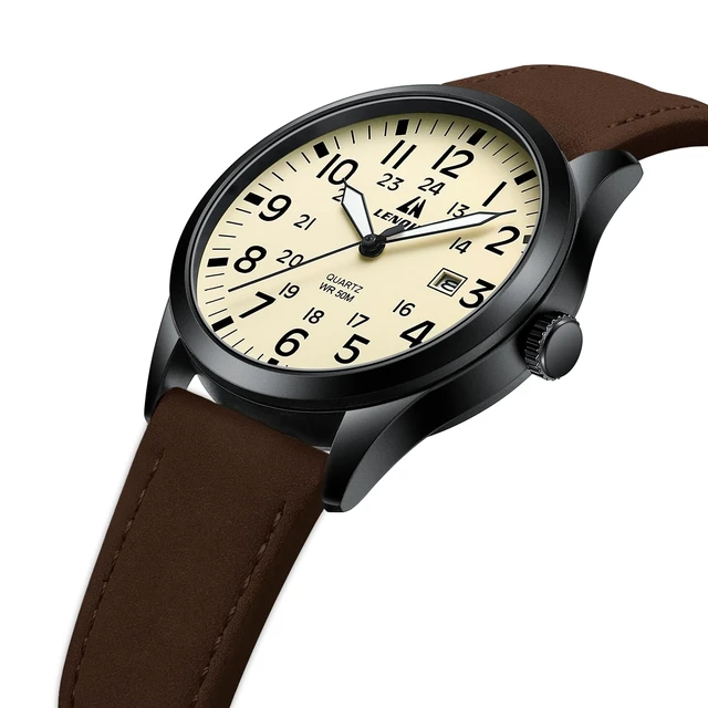 Alt view image 3 of 7 - Mens Watches Military Sport Analog Quartz Watch for Men | Nylon Strap Stylish Luminous Fashion 3ATM Waterproof Army Tactical Casual Wristwatch Unisex Watch for Men With Date