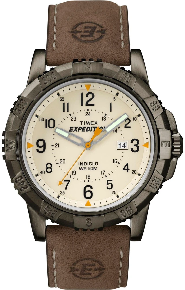 Main image of Men's T49990 Expedition Rugged Metal Brown/Natural Leather Strap Watch