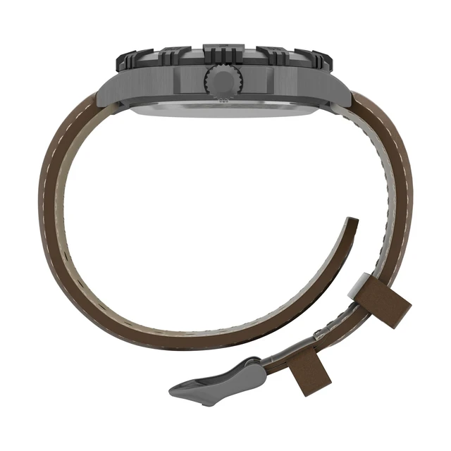 Alt view image 2 of 3 - Men's T49990 Expedition Rugged Metal Brown/Natural Leather Strap Watch