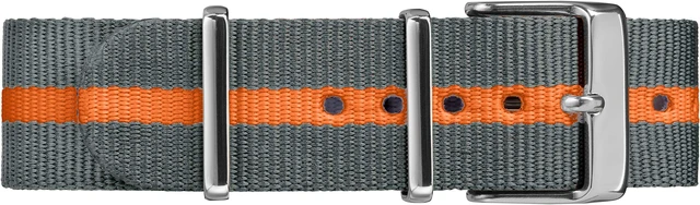 Alt view image 3 of 4 - Unisex Weekender 38mm Watch Silver-Tone Case Gray Dial with Gray & Orange Fabric Slip-Thru Strap