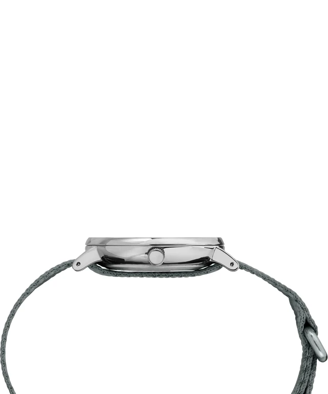 Alt view image 2 of 4 - Unisex Weekender 38mm Watch Silver-Tone Case Gray Dial with Gray & Orange Fabric Slip-Thru Strap