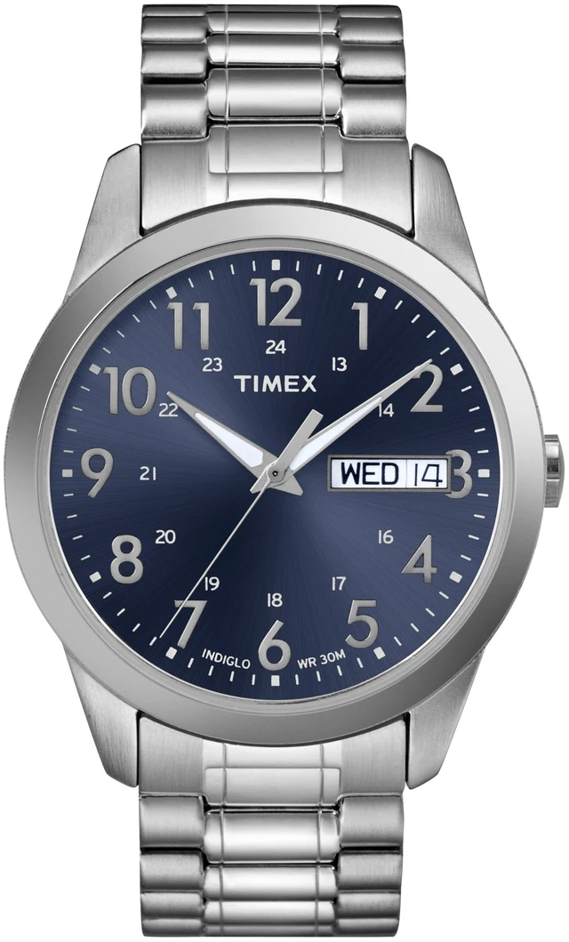 Main image of Men's South Street Sport 36mm Watch Silver-Tone Case Blue Dial with Silver-Tone Stainless Steel Expansion Band