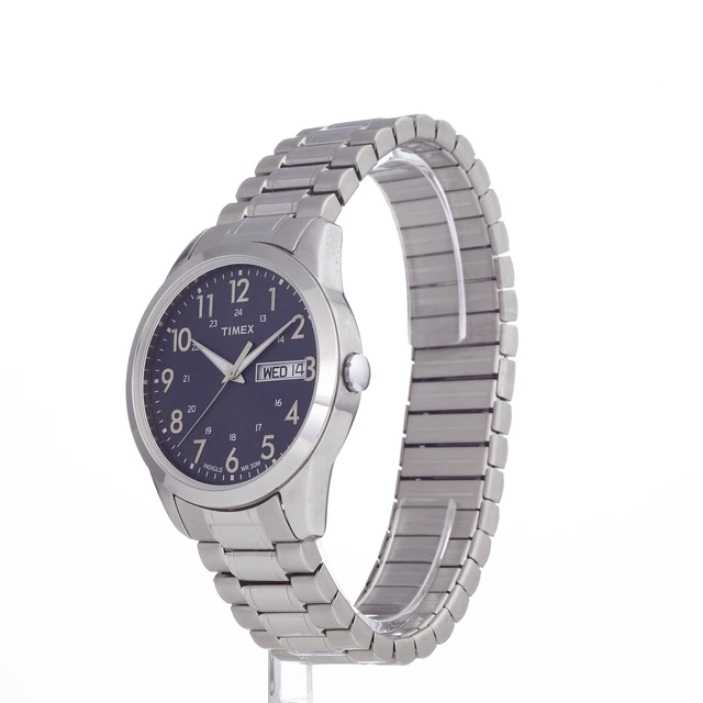 Alt view image 2 of 5 - Men's South Street Sport 36mm Watch Silver-Tone Case Blue Dial with Silver-Tone Stainless Steel Expansion Band