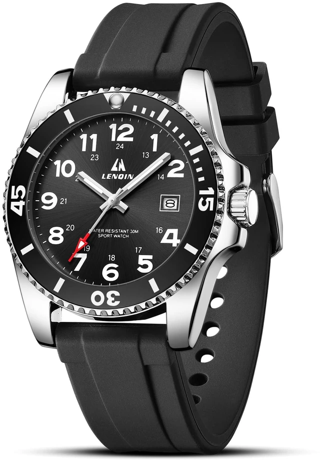 Main image of Mens Watches Analog Quartz Military Waterproof Watch for Men | Luminous Luxury Mens Wrist Watches with Silicone Band and Date