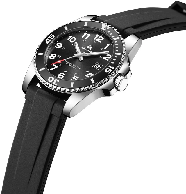 Alt view image 3 of 7 - Mens Watches Analog Quartz Military Waterproof Watch for Men | Luminous Luxury Mens Wrist Watches with Silicone Band and Date