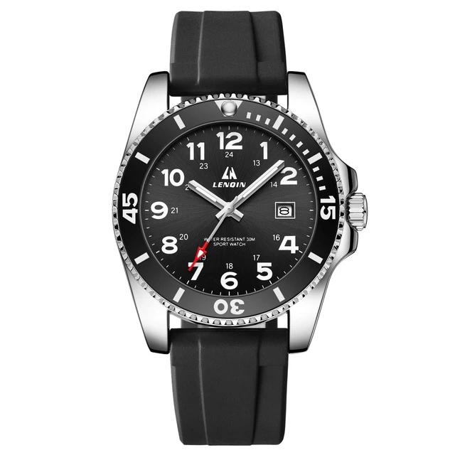Alt view image 7 of 7 - Mens Watches Analog Quartz Military Waterproof Watch for Men | Luminous Luxury Mens Wrist Watches with Silicone Band and Date