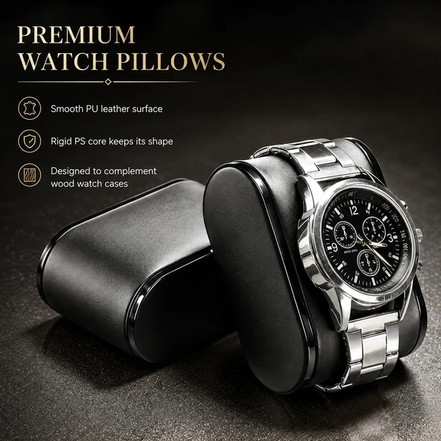 Alt view image 7 of 7 - High-End Watch Case, 20-Slot Watch Box Organizer Large Glass Lid | Watch Cases for Men with Removable Pillows, Wooden Watch Box, Synthetic Leather Interior, Watch Display Case Brown SSH04Y