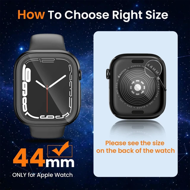 Alt view image 2 of 7 - 3 in 1 Waterproof Case for 44mm Apple Watch SE 3/2/1 Series 6/5/4 | 44mm PC Bumper 360 Full Face Cover Built-in Tempered Glass Screen Protector, Sensitive Touch Scratch, Matte Black