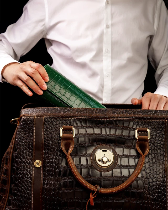 Alt view image 7 of 7 - 2 Watch Travel Case-Classic Leather Watch Case With Superb Texture.(Portable Watch Roll Or Organizer For Storage And Display).Festival Gift For Men, All Handcrafted By Artisans.