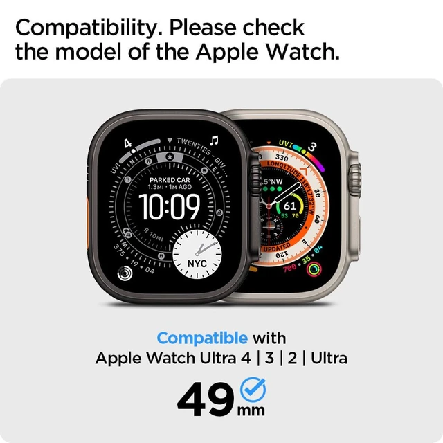 Alt view image 2 of 7 - Rugged Armor Pro for Apple Watch Ultra 4/3/2/1 49mm Band with Case | Durable Protective TPU Shock Proof Scratch Resistant Cover Strap, Black