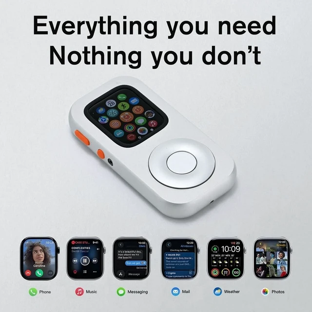 Alt view image 4 of 7 - RePod C1 Aluminum Case for Apple Watch S4/5/6/SE 44mm | Retro Music Player Design; Functional Mechanical Scroll Wheel; Premium CNC Metal Protective Cover; Silver Watch Accessory