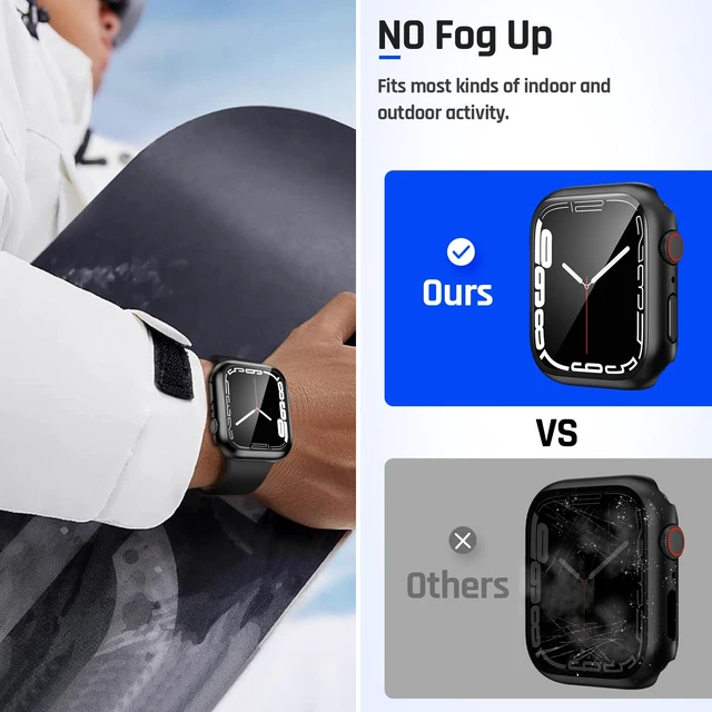 Alt view image 4 of 7 - IP67 Waterproof Case with Glass for Apple Watch 44mm Series 6/5/4/SE | Water-Resistant & Anti-Fog, Tempered Glass Screen Protector Hard PC Cover for iWatch Se 1/2/3 44 mm, Sensitive Touch