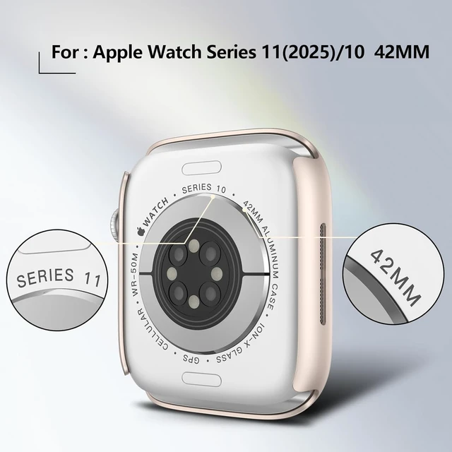 Alt view image 2 of 7 - Case with Screen Protector for 42mm Apple Watch Series 11/10 | 2-Pack Cover with Tempered Glass for 11/10, Scratch Resistant Sensitive Touch Protection, Black