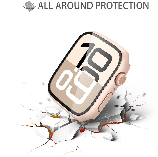 Alt view image 7 of 7 - Case with Screen Protector for 42mm Apple Watch Series 11/10 | 2-Pack Cover with Tempered Glass for 11/10, Scratch Resistant Sensitive Touch Protection, 1 Rose Gold + 1 Transparent
