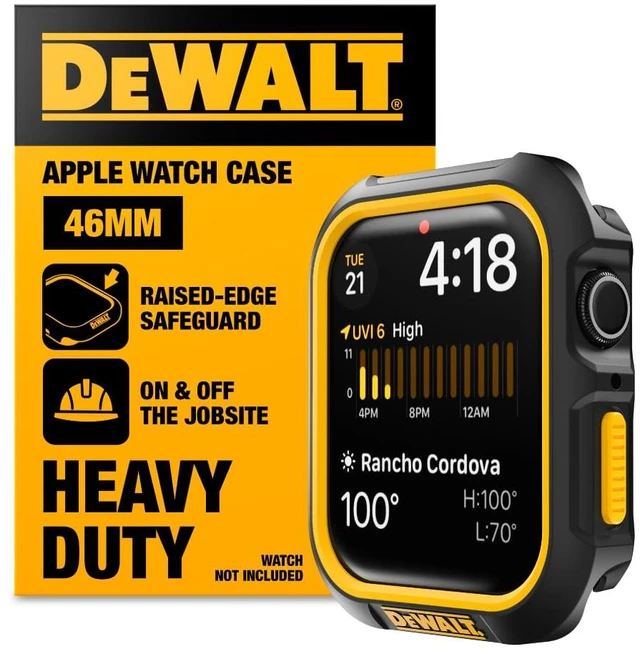 Main image of Heavy Duty Apple Watch Case 46mm Rugged Snap-On Protective Cover | Bumper-style case with slim profile, secure snap-on design, installation quick, built for jobsite, travel, active lifestyles