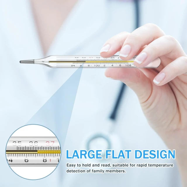 Alt view image 3 of 7 - 3PCS Glass Temperatures Measurement Adult - General Use Temperature Testing Tools Accurate Temperature Measurement for Families, Dual Scale