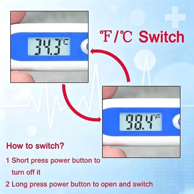 Alt view image 4 of 7 - Digital Thermometer,Thermometer for Adult (A, Pack of 4) | Flexible Tip Accurate LCD Reading Oral, Rectal or Under Arm Use