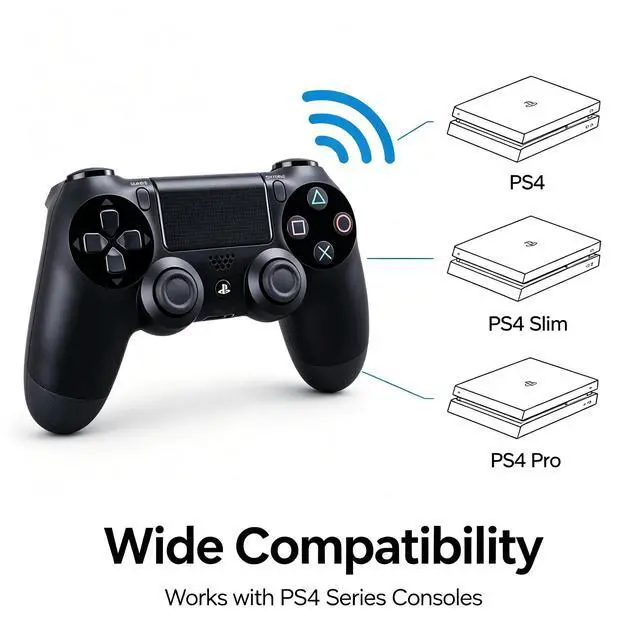 Alt view image 3 of 6 - DualShock 4 Wireless Controller for PlayStation 4, Bluetooth Gamepad with Dual Vibration, Touch Pad, 3.5mm Audio Jack, Six-Axis Motion Sensor for PS4/Slim/Pro Console