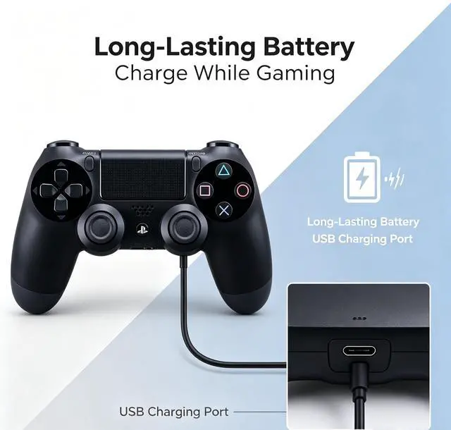 Alt view image 4 of 6 - DualShock 4 Wireless Controller for PlayStation 4, Bluetooth Gamepad with Dual Vibration, Touch Pad, 3.5mm Audio Jack, Six-Axis Motion Sensor for PS4/Slim/Pro Console
