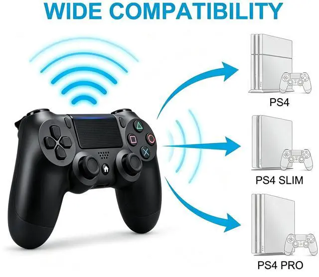 Alt view image 4 of 7 - DualShock 4 Wireless Controller for PlayStation 4, Bluetooth Gamepad with Dual Vibration, Touch Pad, 3.5mm Audio Jack, Six-Axis Motion Sensor for PS4/Slim/Pro Console (Black)
