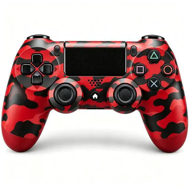 Main image of DualShock 4 Wireless Controller for PlayStation 4, Bluetooth Gamepad with Dual Vibration, Touch Pad, 3.5mm Audio Jack, Six-Axis Motion Sensor for PS4/Slim/Pro Console (Camouflage Red)