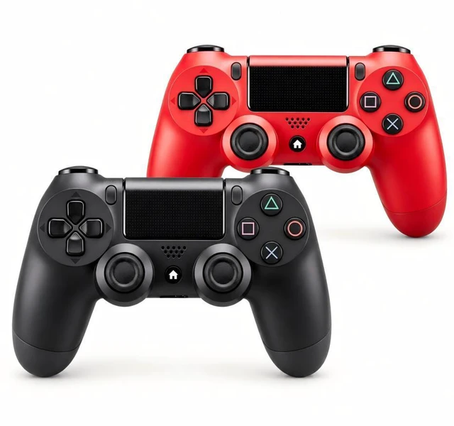 Main image of DualShock 4 Wireless Controller for PlayStation 4, Bluetooth Gamepad with Dual Vibration, Touch Pad, 3.5mm Audio Jack, Six-Axis Motion Sensor for PS4/Slim/Pro Console (Black + Red)