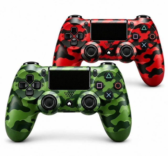 Main image of DualShock 4 Wireless Controller for PlayStation 4, Bluetooth Gamepad with Dual Vibration, Touch Pad, 3.5mm Audio Jack, Six-Axis Motion Sensor for PS4/Slim/Pro Console(Camouflage Red+Camouflage Green)