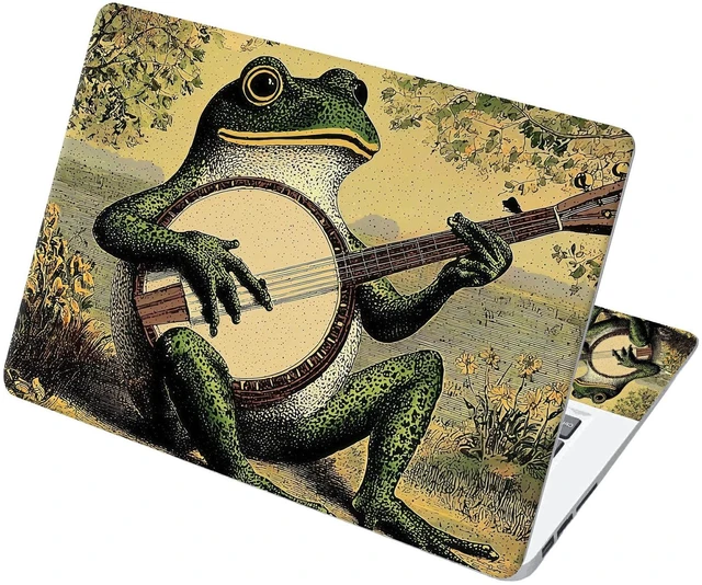 Main image of Universal Laptop Skin Sticker with 2 Wrist Pad Decals, 3-Piece Removable Vinyl Laptop Cover, Music Frog Waterproof Anti-Scratch, Easy-Trim Fit for 13.3" 14" 15.6" Laptops