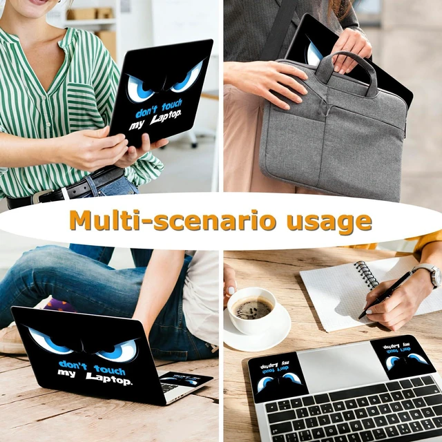 Alt view image 5 of 7 - Universal Laptop Skin Sticker with 2 Wrist Pad Decals, 3-Piece Removable Vinyl Laptop Cover, Don't Touch Waterproof Anti-Scratch, Easy-Trim Fit for 13.3" 14" 15.6" Laptops