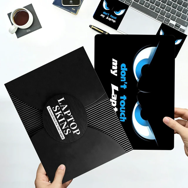 Alt view image 7 of 7 - Universal Laptop Skin Sticker with 2 Wrist Pad Decals, 3-Piece Removable Vinyl Laptop Cover, Don't Touch Waterproof Anti-Scratch, Easy-Trim Fit for 13.3" 14" 15.6" Laptops