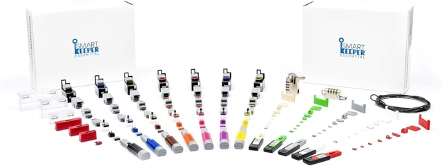 Alt view image 6 of 6 - Mini USB-B Port Lock with Key, 4 Blockers 1 Key