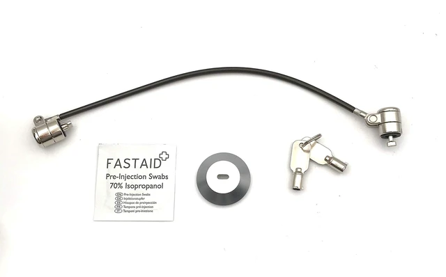 Main image of Tether Lock and Security Cable: Device to DCCStand Swivel Stand, Two Keys 8 Inches (Black)