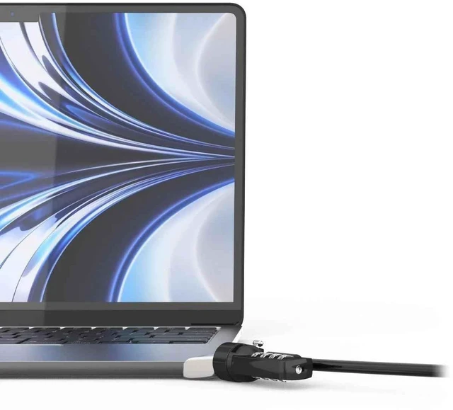 Main image of Ledge Adapter for MacBook Air 13-inch (M2/M3/M4/M5) (Corner Lock) with Combination Lock Silver