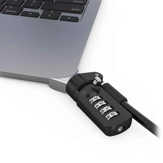 Alt view image 2 of 4 - Ledge Adapter for MacBook Air 13-inch (M2/M3/M4/M5) (Corner Lock) with Combination Lock Silver