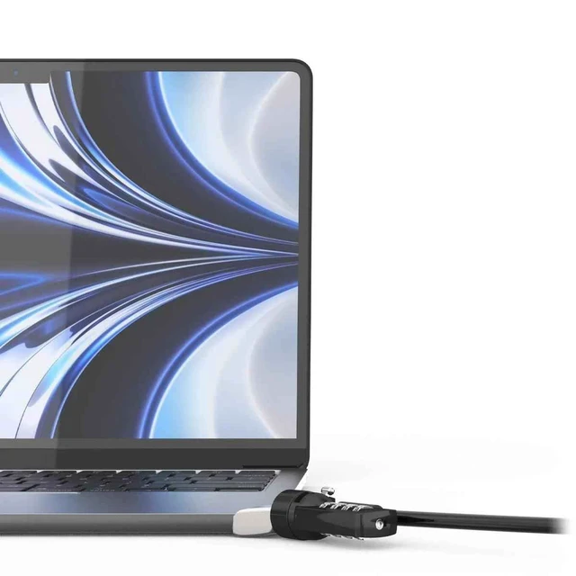 Alt view image 3 of 4 - Ledge Adapter for MacBook Air 13-inch (M2/M3/M4/M5) (Corner Lock) with Combination Lock Silver