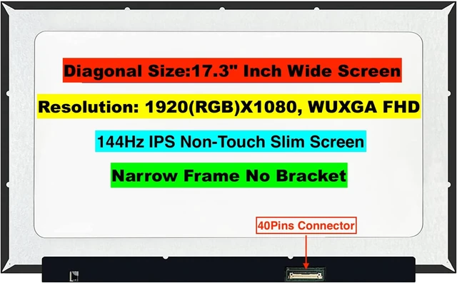 Alt view image 2 of 7 - New Screen Replacement for Lenovo Legion Y540-17IRH-PG0 Type 81T3 1920X1080 FHD 144Hz Non-Touch LCD LED Display with Set of Tape and Tools