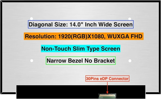 Alt view image 2 of 7 - New Screen Replacement for LP140WFH-SPP1 LP140WFH(SP)(P1) 1920X1080 FHD Non-Touch LCD LED Display with Set of Tape and Tools