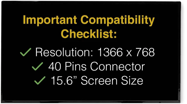 Alt view image 3 of 7 - Screen for Toshiba Satellite C55D-A5170 40 Pins HD 1366x768 Glossy Replacement, LCD LED Display, Tools Included