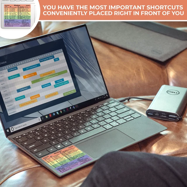 Alt view image 7 of 7 - Pride Windows PC Reference Keyboard Shortcut Sticker - Laminated Vinyl, No-Residue Adhesive, for Any 14" and Smaller PC Laptop or Desktop (5-Pack)