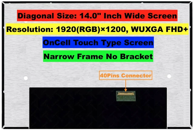 Alt view image 2 of 7 - New Screen Replacement for Lenovo FRU 5D10V82402 1920X1200 FHD+ OnCell Touch LCD LED Display with Set of Tape and Tools