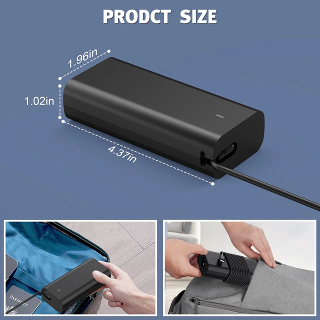 Alt view image 4 of 5 - New 65W 60W USB C Laptop Charger Replacement for Dell Laptop Charger USB C Latitude 5000 5420 5520 5320 Chromebook 3100 3300 3380 3400 3500 XPS 13 9250 9360 9365 Type C Laptop Power Adapter