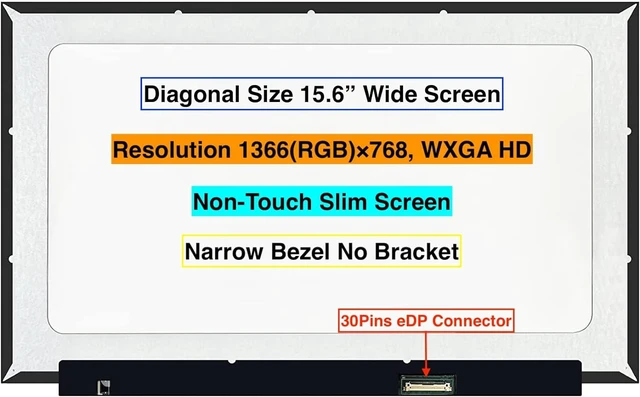 Alt view image 2 of 7 - New Screen Replacement for Lenovo FRU 5D11D20659 1366X768 HD Non-Touch LCD LED Screen Display with Set of Tape and Tools