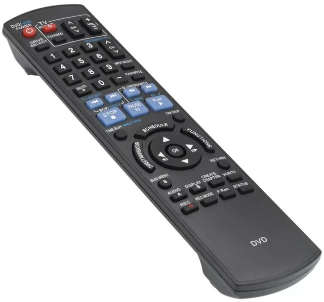 Alt view image 3 of 5 - N2QAYB000197 Replacement Remote Control for Panasonic DVD Recorder VCR No programming or pairing needed, Replace Remote Compatible Models DMR-EZ48 DMR-EZ485 DMR-EZ48V
