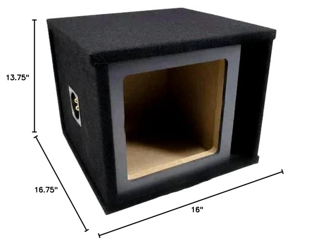 Alt view image 2 of 2 - Paintable Square Sub Box Vented Single 10" Fits Kicker L7 Subwoofer - ASC 10 Inch Ported Enclosure for Loud Deep Bass, Smooth Surface for Custom Color Finishes, Dense Wood Build, Show Car Ready