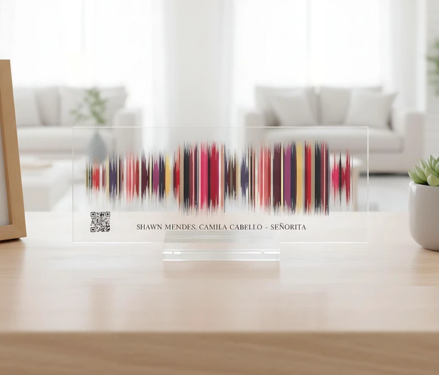 Alt view image 3 of 7 - Sound Gifts Sound Wave Art Custom Sound Wave 3D Print Personal Voice Message or Sound Clip with Photo on Premium Clear Acrylic Glass Block 8"x3"