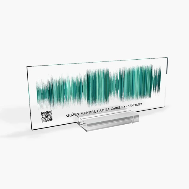 Alt view image 7 of 7 - Sound Gifts Sound Wave Art Custom Sound Wave 3D Print Personal Voice Message or Sound Clip with Photo on Premium Clear Acrylic Glass Block 8"x3"
