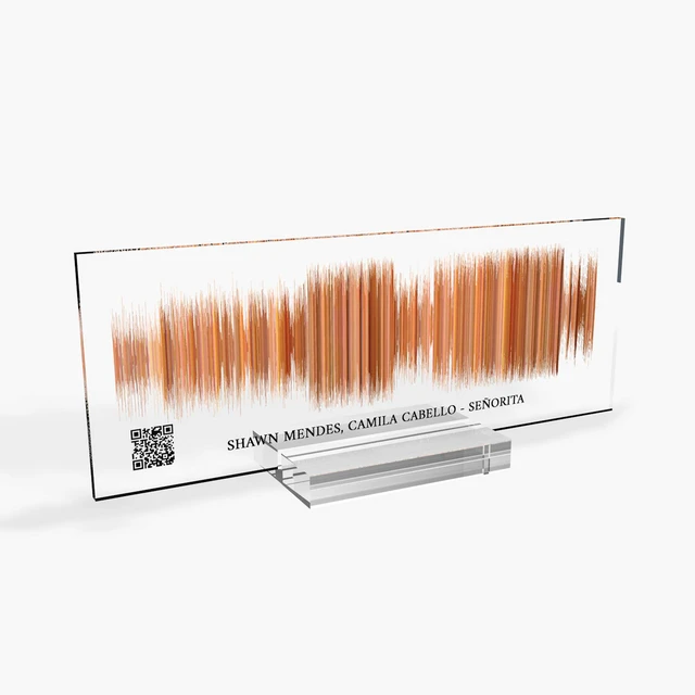 Alt view image 6 of 7 - Sound Gifts Sound Wave Art Custom Sound Wave 3D Print Personal Voice Message or Sound Clip with Photo on Premium Clear Acrylic Glass Block 8"x3"