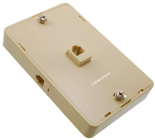 Main image of CablesOnline, Wall Mount 3-RJ12 (6P6C) Jacks Phone Plate, Makes 3-Phone Jacks from 1-Connection, WP-513I