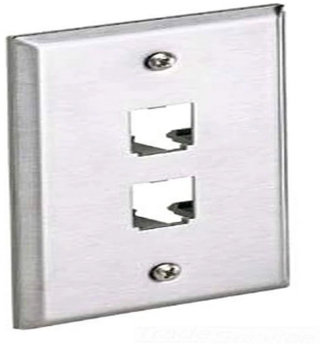 Main image of CFP2SY 1-Gang 2-Port Faceplate, 304 Stainless Steel