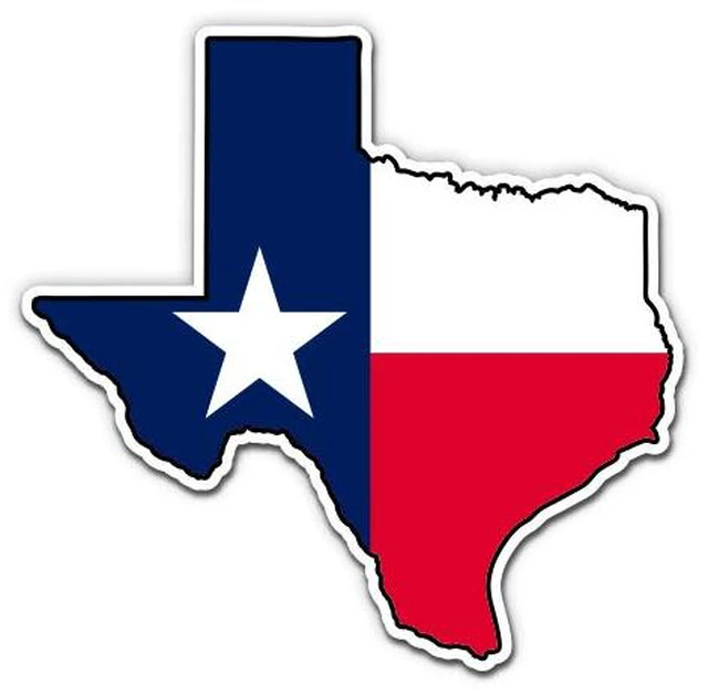 Main image of Texas Flag State Shape Lone Star - Vinyl Sticker - Large, 12 in